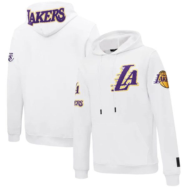 Men's Los Angeles Lakers 2021 White Pro Standard Collection Pullover Hoodie